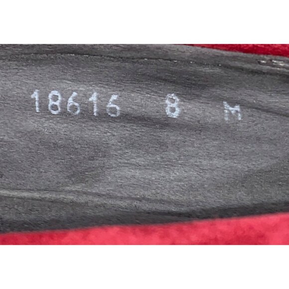 Stuart Weitzman Red Jewel Embellished studded Suede Flats Size 8 M - Picture 4 of 15